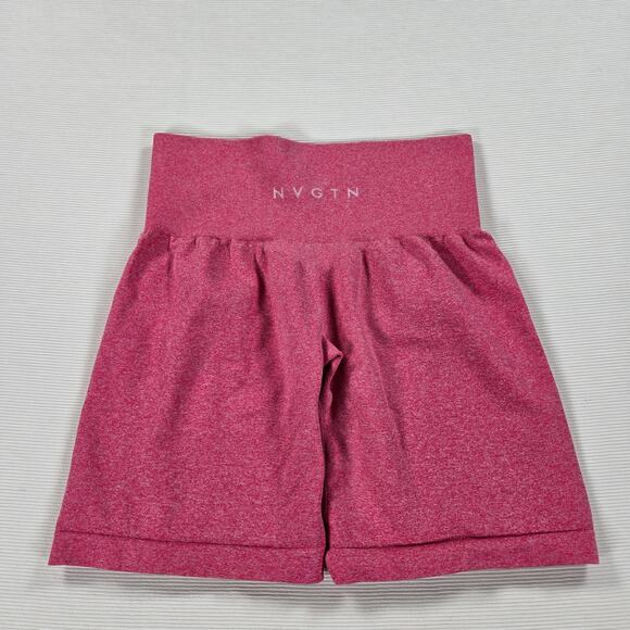 NVGTN Mid Rise Seamless Athletic Pink Contour Bike Shorts Women's Size Small - Picture 6 of 6